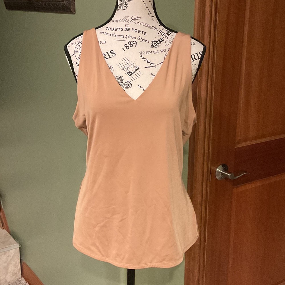 Express Camel V-Neck Tank Top, Size XL